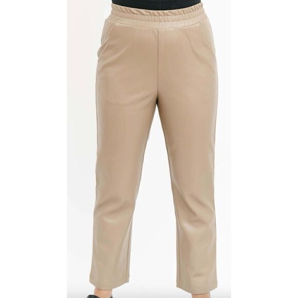 Smash + Tess Murphy Vegan Leather Pant in Taupe - Picture 1 of 7